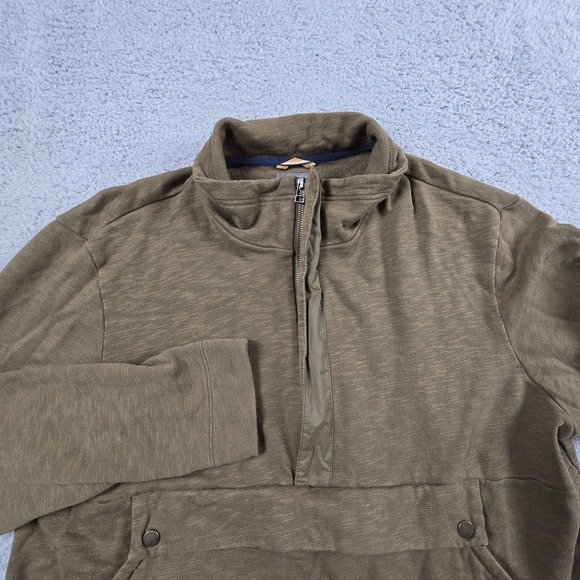 LL Bean Signature Pullover 1/2 Zip Mens Large Slim Fit Front Zip Pocket - Picture 3 of 10